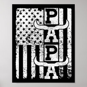 American Flag Cowboy Vater Geburtstag Vater Outfit Poster