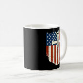American Flag Cross 3 Nail Patriotic Christian Dom Kaffeetasse (VorderseiteRechts)