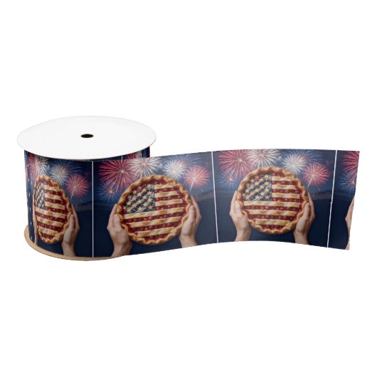 American Flag Crust on a Cherry Pie Satinband (Spule)