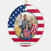 American Flag Custom Foto Patriotic Weihnachten Keramik Ornament (Links)