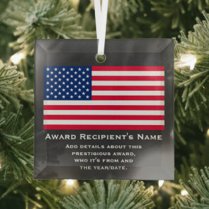 American Flag Custom Personalisiert Patriotic Awar Ornament Aus Glas