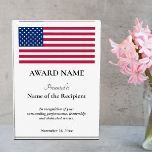American Flag Custom Personalisiert Patriotic USA Acryl Auszeichnung