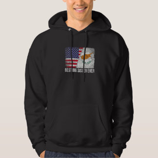 American Flag & Cyprus Flag Best Big Sister je F Hoodie