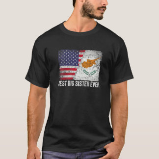 American Flag & Cyprus Flag Best Big Sister je F T-Shirt