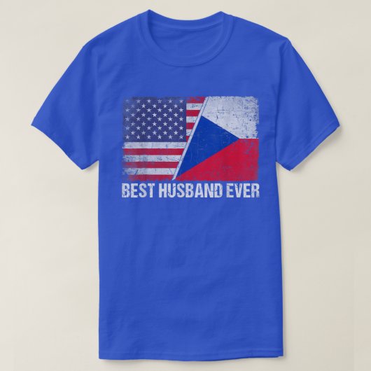 American Flag & Czech Republic Flag Best Husband E T-Shirt (Design vorne)