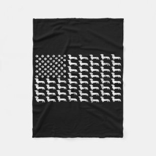 American Flag Dackel Patriotic Dog Vater Mama 4. Fleecedecke