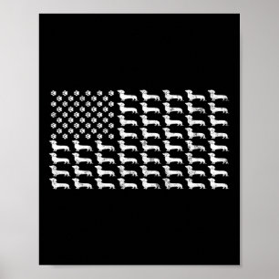 American Flag Dackel Patriotic Dog Vater Mama 4. Poster