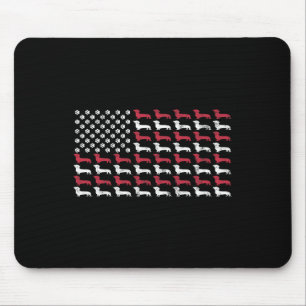 American Flag Dackel Patriotic Hunde Männer Frauen Mousepad