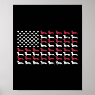 American Flag Dackel Patriotic Hunde Männer Frauen Poster