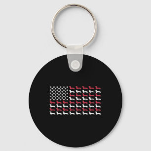 American Flag Dackel Patriotic Hunde Männer Frauen Schlüsselanhänger