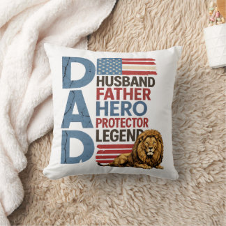 American flag Dad Lion Patriotic  Kissen