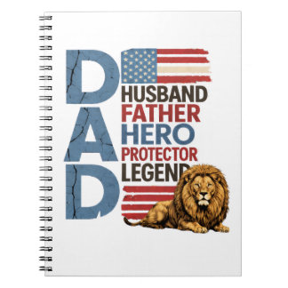 American Flag Dad Lion Patriotic Notizblock