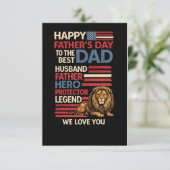 American Flag Dad Lion PatrioticFlat Greeting Card Karte (Stehend Vorderseite)
