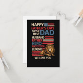 American Flag Dad Lion PatrioticFlat Greeting Card Karte (Vorderseite/Rückseite Beispiel)