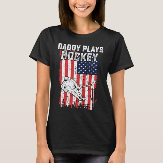 American Flag Daddy Hockey USA Patriotic 4th Of Ju T-Shirt (Vorderseite)