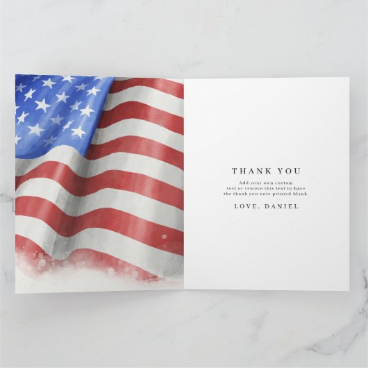 American Flag Danke Cards (Innenseite)