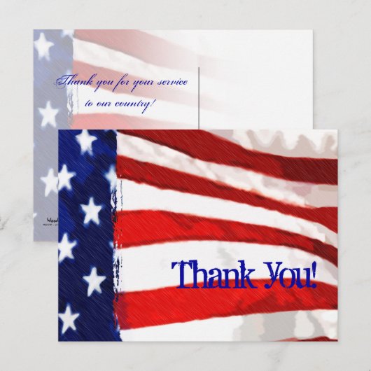 American Flag (Danke) Postkarte (Vorne/Hinten)