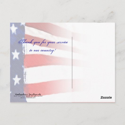 American Flag (Danke) Postkarte (Rückseite)