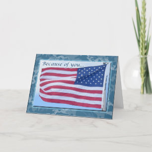 American Flag Danke Soldier Card