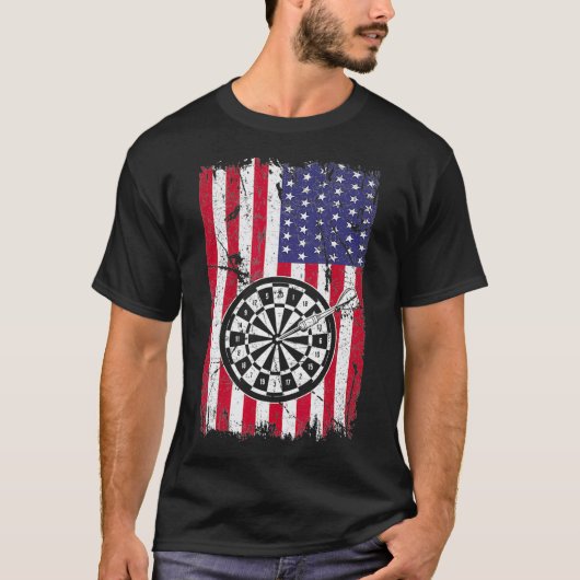 American Flag Dart Board Shirt USA Darts League (Vorderseite)