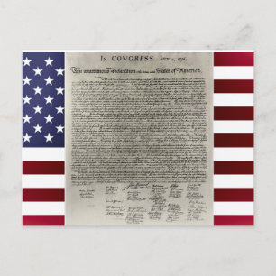 American Flag Declaration Independence Postcard Feiertagspostkarte