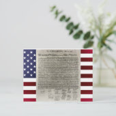 American Flag Declaration Independence Postcard Feiertagspostkarte (Stehend Vorderseite)