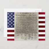 American Flag Declaration Independence Postcard Feiertagspostkarte (Vorne/Hinten)
