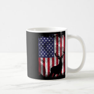 American Flag Deer Elk Junting Usa Patriotic Hunte Kaffeetasse