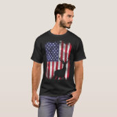 American Flag Deer Elk Junting Usa Patriotic Hunte T-Shirt (Vorne ganz)