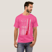 American Flag Deer Hunter Skull Rifle T-Shirt (Vorne ganz)