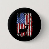 American Flag Deer Jäger Deer on American Flag Button (Vorderseite)