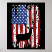 American Flag Deer Jäger Deer on American Flag Poster (Vorne)