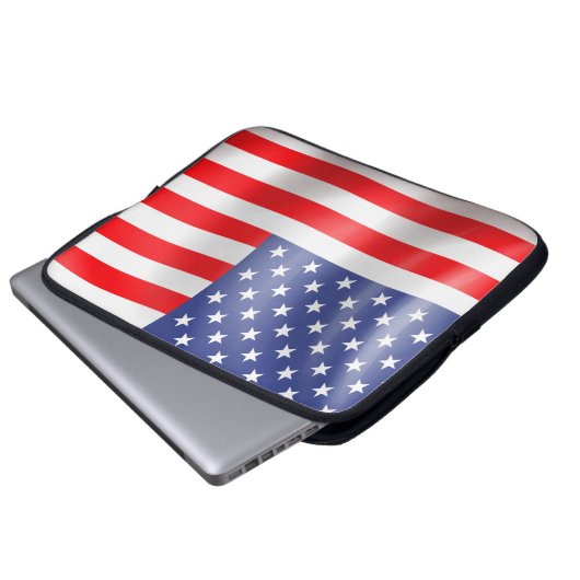 American Flag Design Laptopschutzhülle (Vorne Knopf)