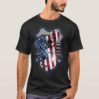 American Flag Design Patriotic Usa Welder Gift T-Shirt