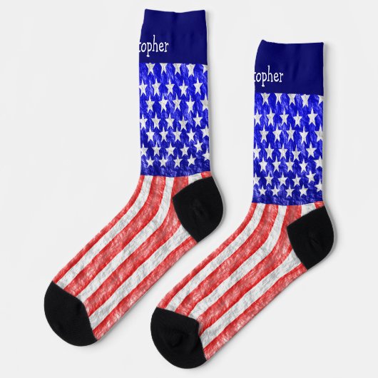 American Flag Design Socken (Linkes Detail)