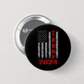 American Flag Design Trump 2024 Button (Vorne & Hinten)