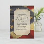 American Flag Dinner Party Einladung (Stehend Vorderseite)