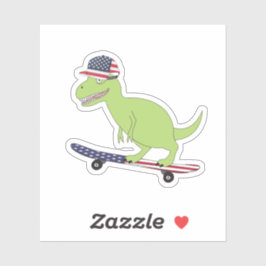 American Flag Dinosaurier Skateboarding Aufkleber