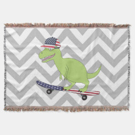 American Flag Dinosaurier Skateboarding Decke