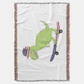 American Flag Dinosaurier Skateboarding Decke (Vorderseite Vertikal)