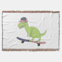American Flag Dinosaurier Skateboarding Decke