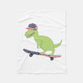 American Flag Dinosaurier Skateboarding Fleecedecke (Vorderseite)