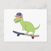 American Flag Dinosaurier Skateboarding Postkarte (Vorderseite)