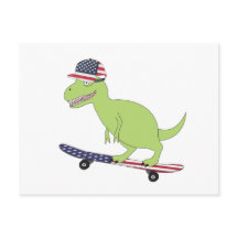 American Flag Dinosaurier Skateboarding