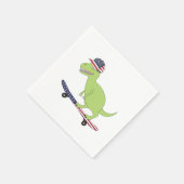 American Flag Dinosaurier Skateboarding Serviette (Ecke)
