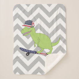 American Flag Dinosaurier Skateboarding Sherpadecke