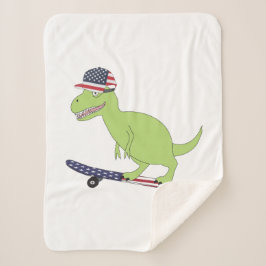 American Flag Dinosaurier Skateboarding Sherpadecke