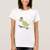 American Flag Dinosaurier Skateboarding T-Shirt (Vorderseite)