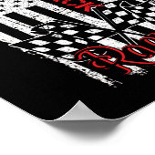 American Flag Dirt Track Racing Car Bike Driver Poster (Ecke)