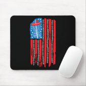American Flag Disc Golf Basket Chain 4th Of July M Mousepad (Mit Mouse)